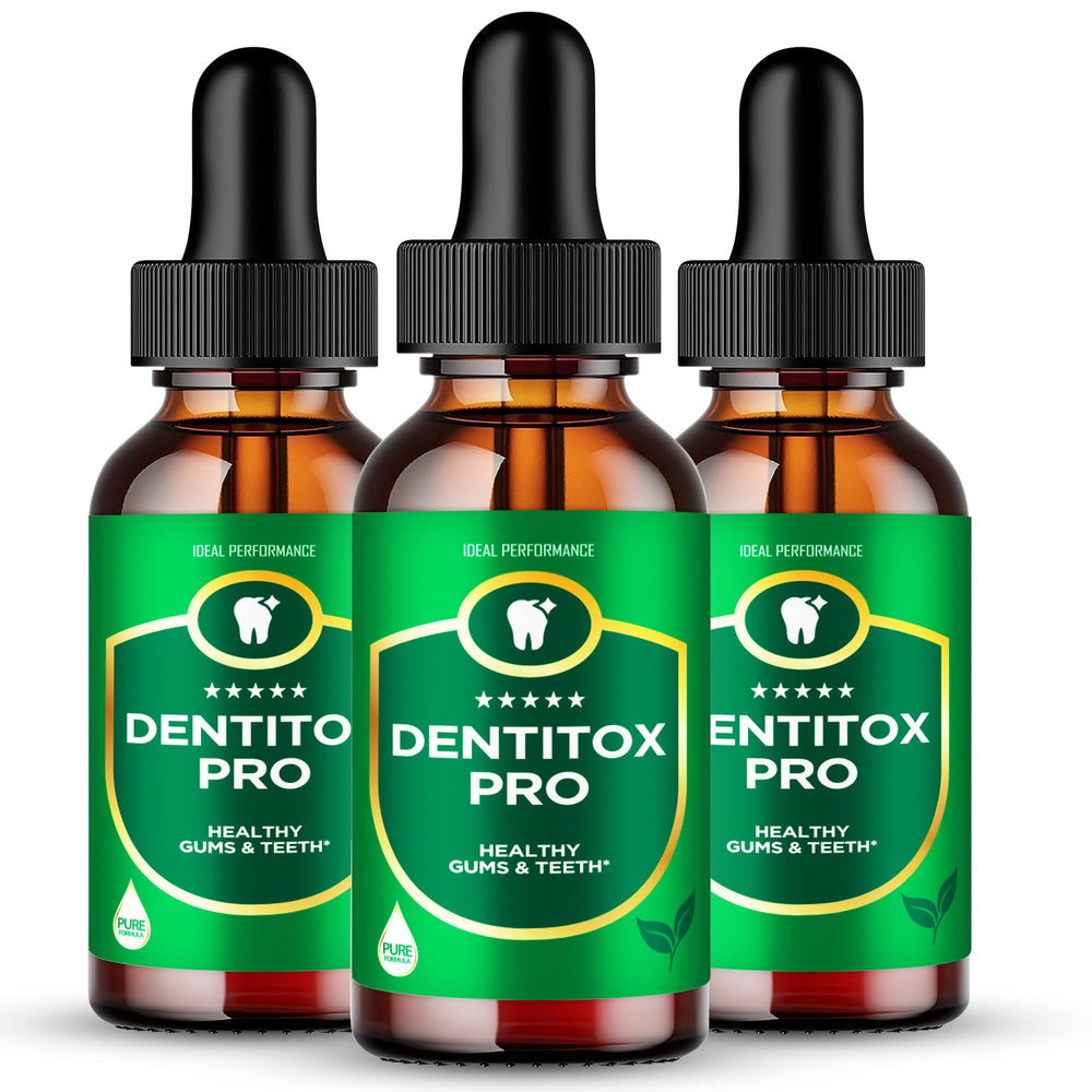 IDEAL PERFORMANCE Dentitox Pro Drops bottle close-up for daily oral care with fresher breath.