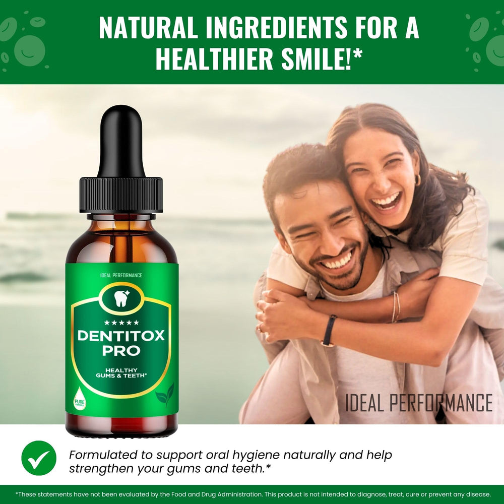 IDEAL PERFORMANCE Dentitox Pro Drops travel-friendly bottle for on-the-go care.