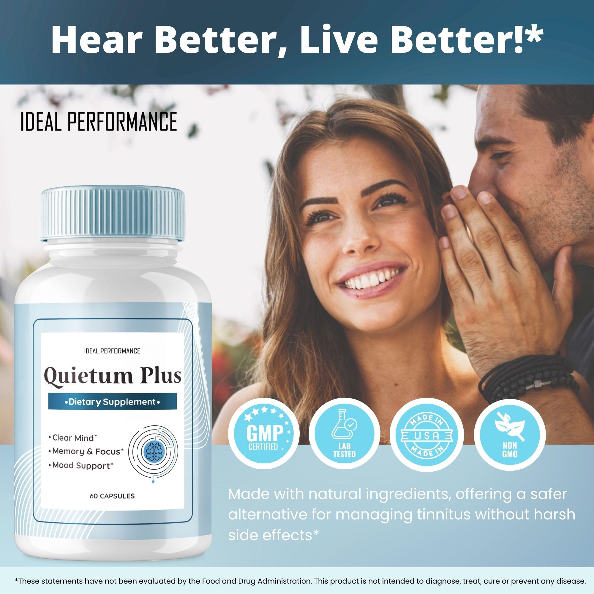 Ear care routine setup featuring Quietum Plus for regular use