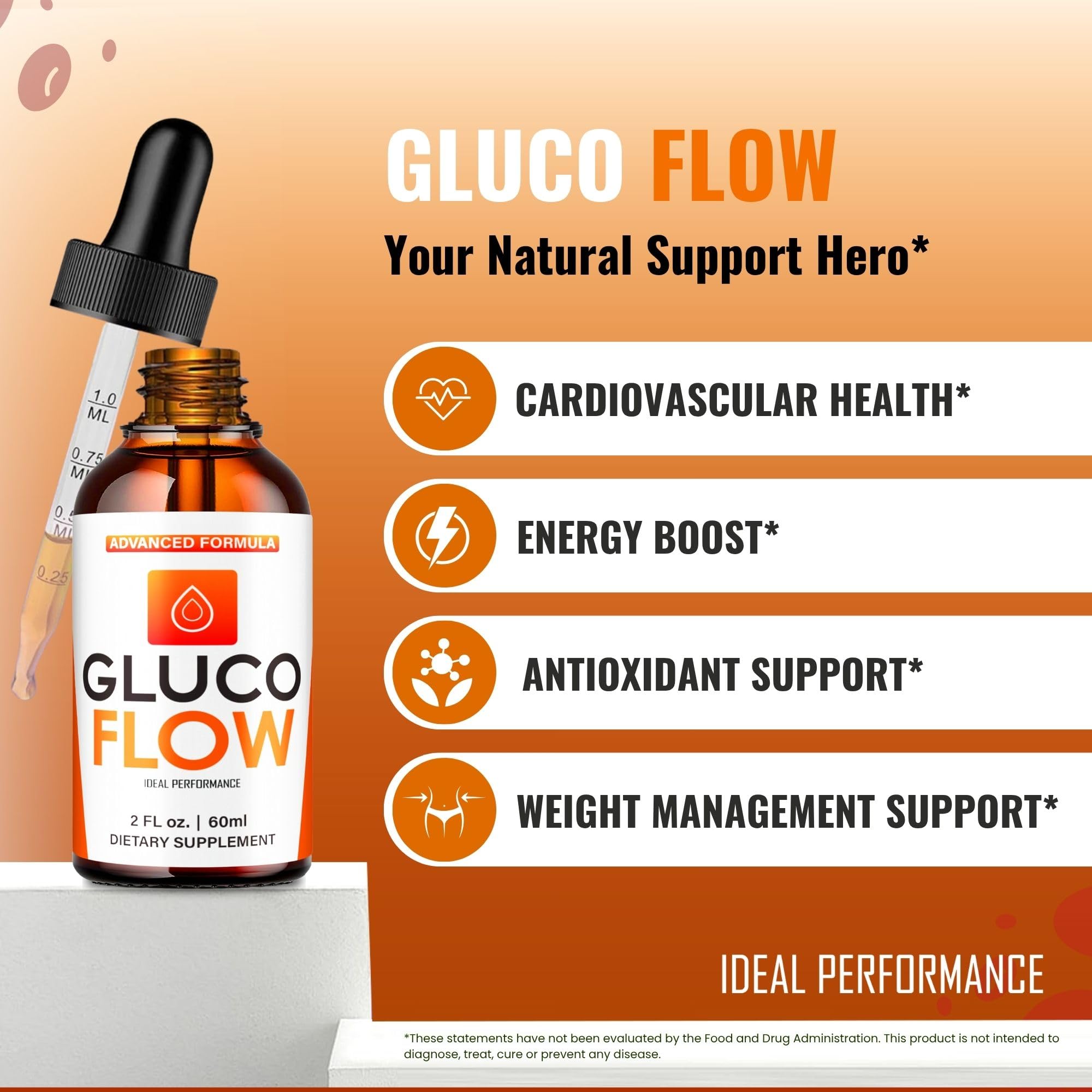 GlucoFlow Drops being poured into a glass for a simple daily ritual.