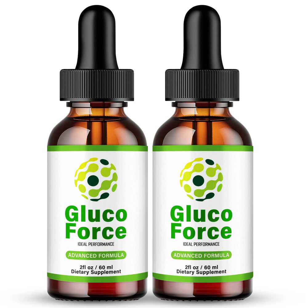 IDEAL PERFORMANCE Gluco Force Drops bottle front for daily wellness routine.