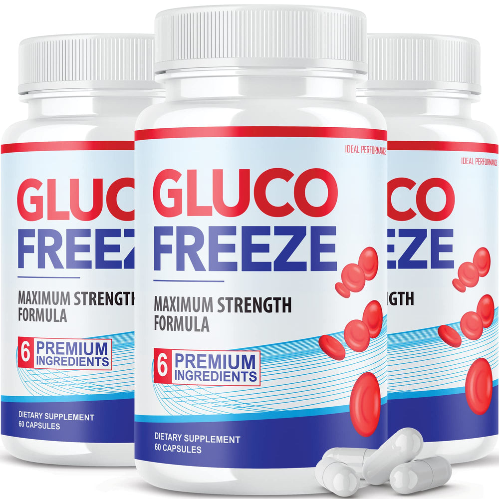 IDEAL PERFORMANCE GlucoFreeze pills bottle pour – may support mindful daily glucose management.