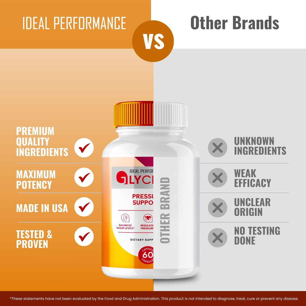 IDEAL PERFORMANCE Glycetra ingredients section highlighting natural formula.