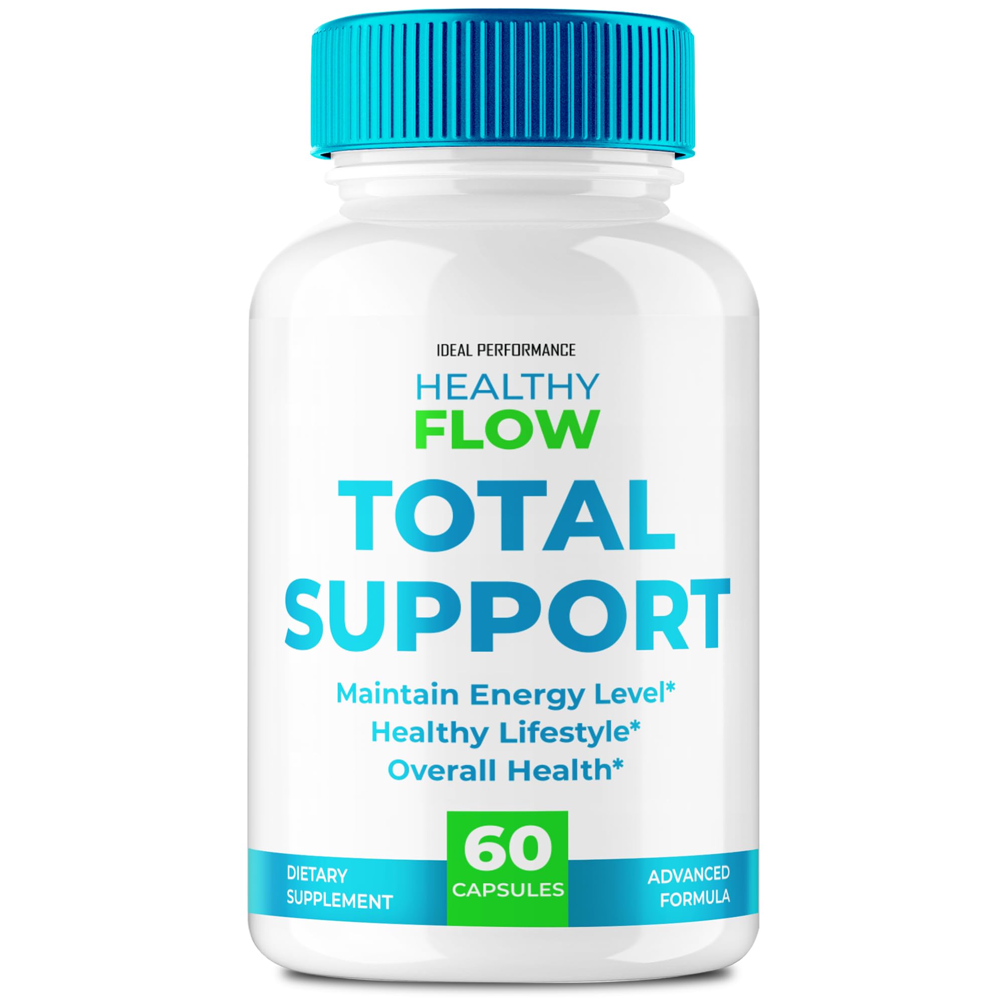 IDEAL PERFORMANCE Healthy Flow Total Support bottle for daily wellness routine.