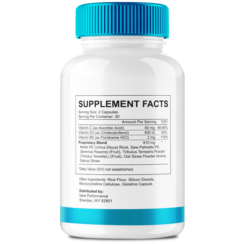 IDEAL PERFORMANCE Healthy Flow Total Support label highlights all-natural formula.