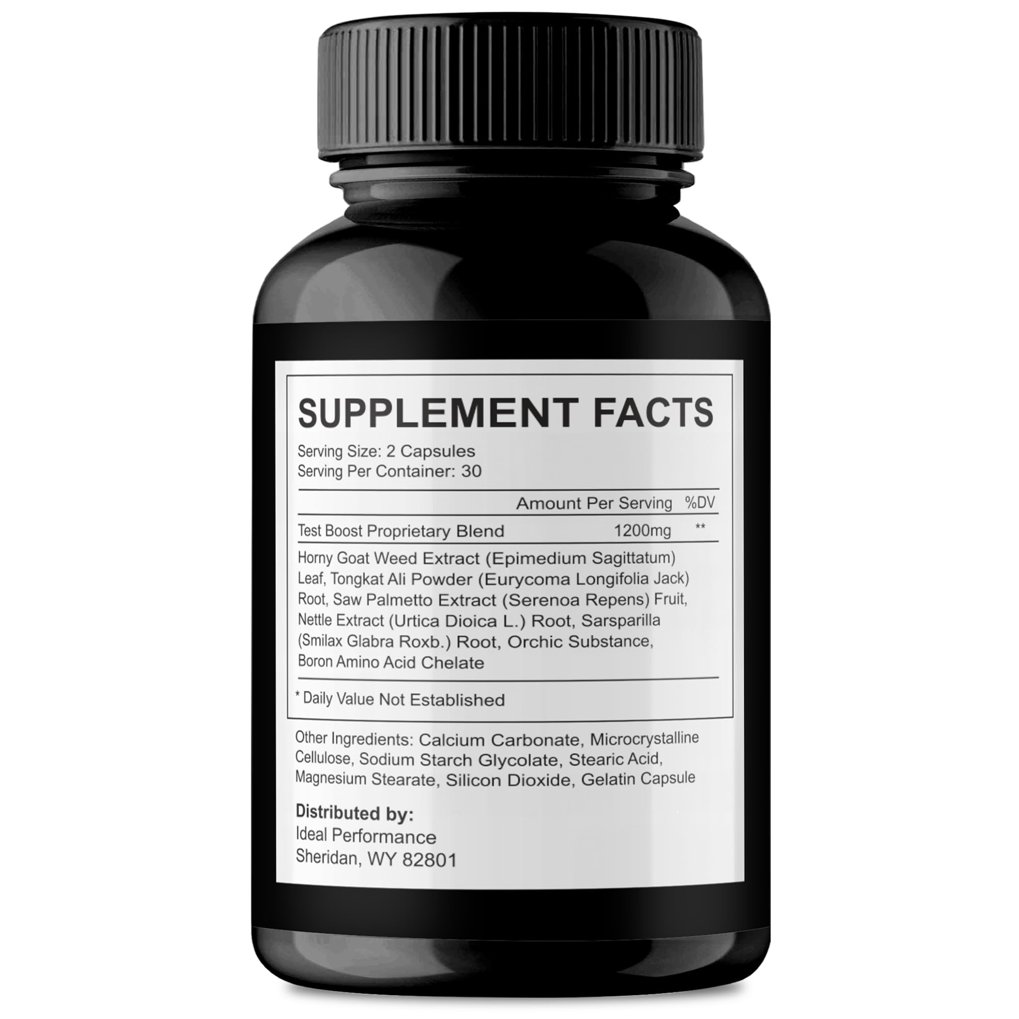 IDEAL PERFORMANCE Iron Horse bottle front highlights energy and stamina focus