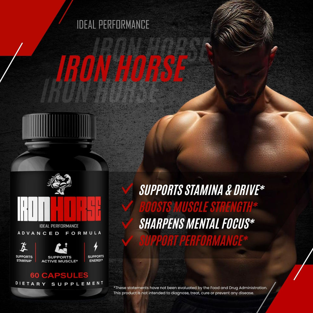 IDEAL PERFORMANCE Iron Horse packaging back reveals simple usage directions
