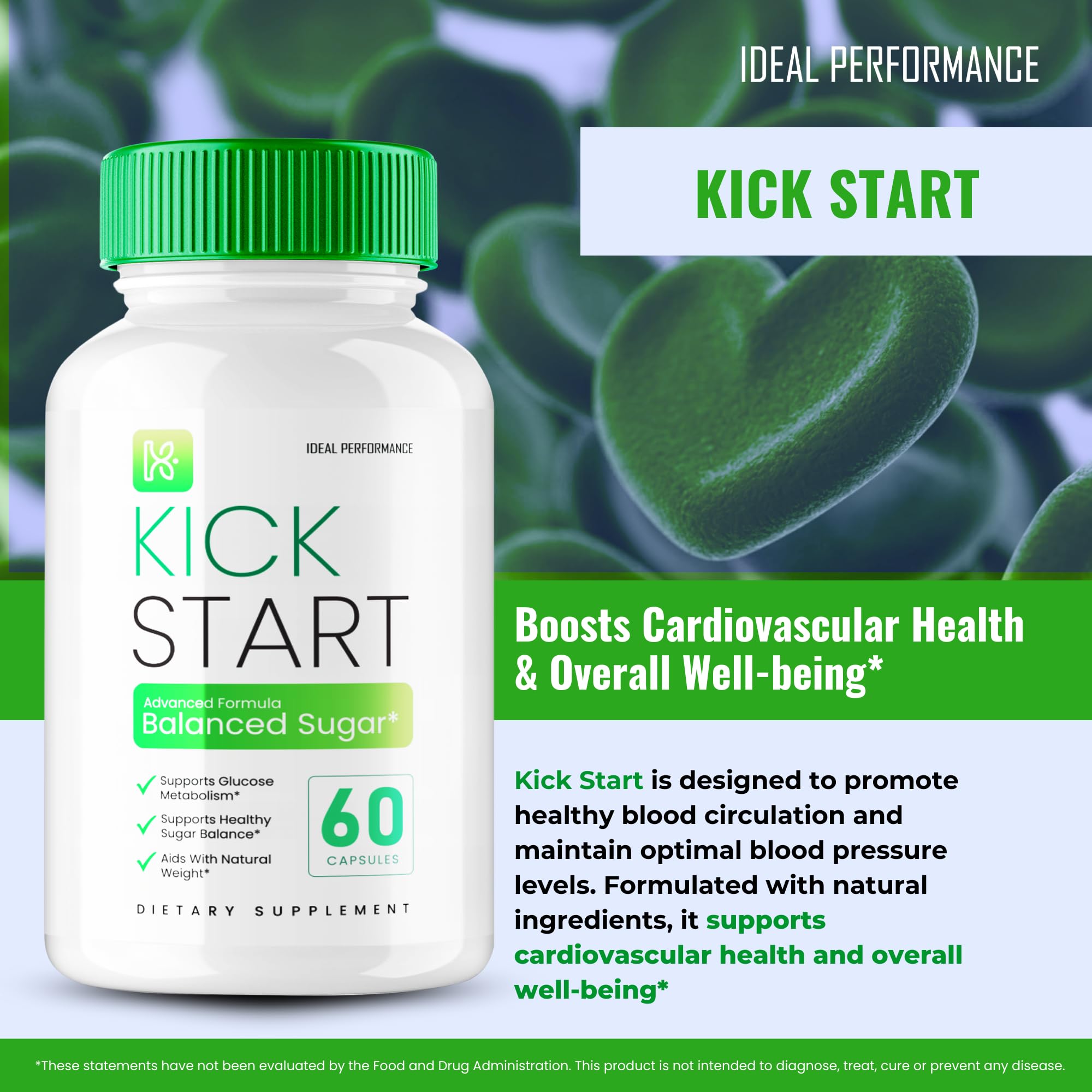 IDEAL PERFORMANCE Kick Start 3-pack box on display indicating value.