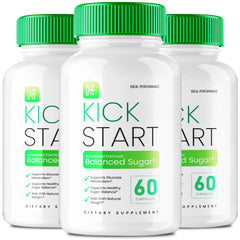 IDEAL PERFORMANCE Kick Start capsules bottle front for balanced energy support.