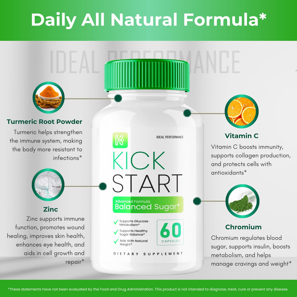 IDEAL PERFORMANCE Kick Start capsules jar open for convenient access.