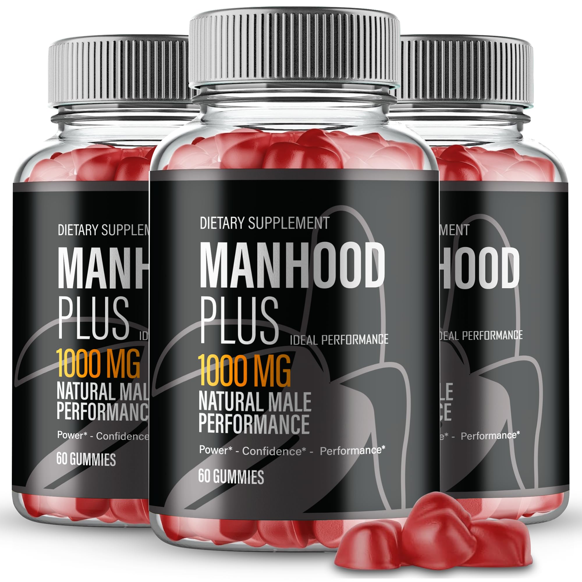 IDEAL PERFORMANCE Manhood Plus Gummies bottle for daily wellness support.