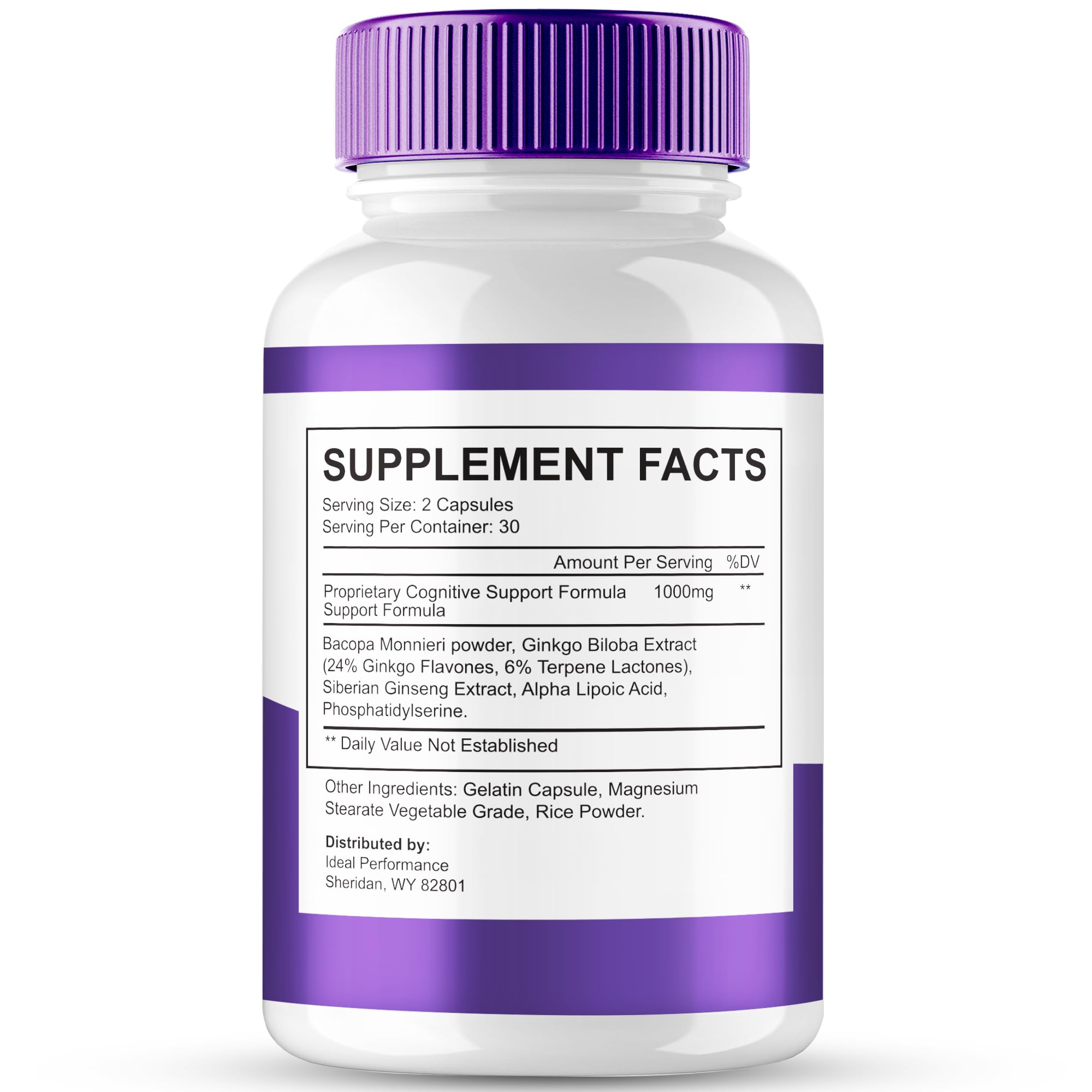 IDEAL PERFORMANCE MemoTril bottle label closeup highlighting maximum strength formula