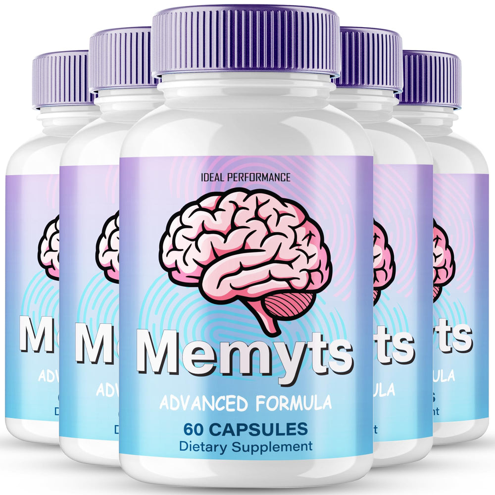 IDEAL PERFORMANCE Memyts bottle-front showing the premium brain health supplement for memory support