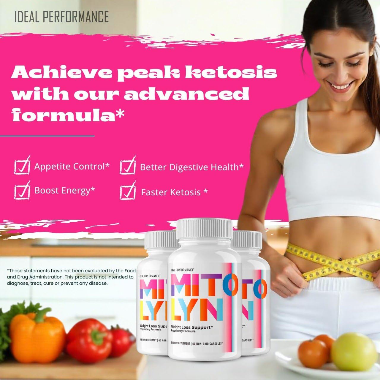 IDEAL PERFORMANCE Mitolyn capsules close-up for everyday use.