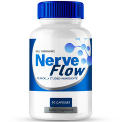 IDEAL PERFORMANCE NerveFlow bottle label signals premium nerve health support for daily use.