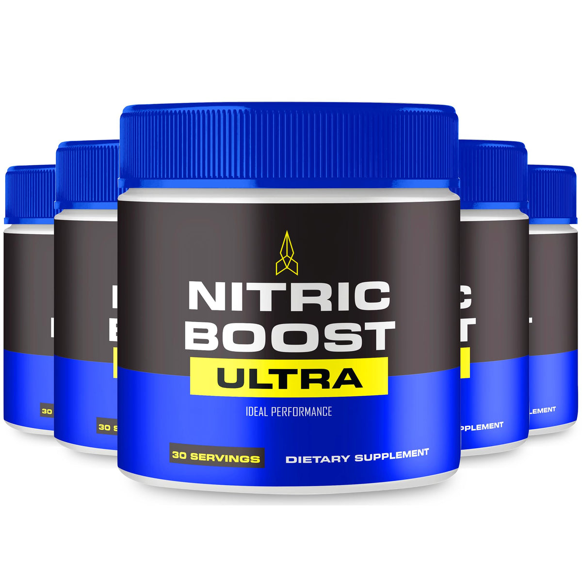 IDEAL PERFORMANCE Nitric Boost Ultra tub front shows ready-to-use energy support