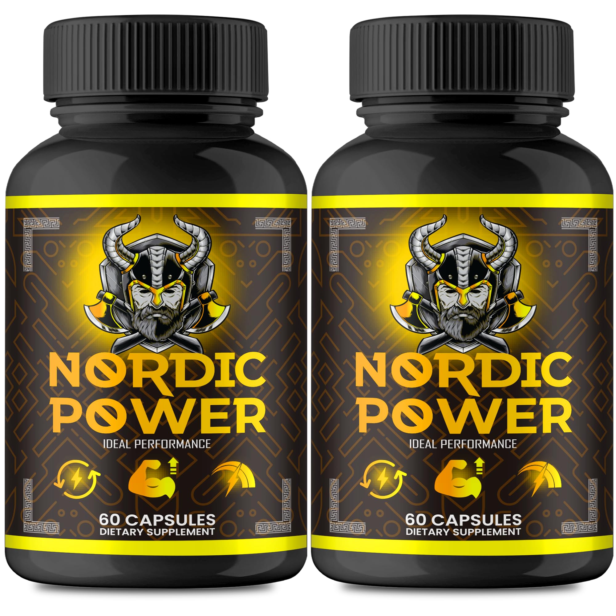 IDEAL PERFORMANCE Nordic Power Pills bottle with label signaling maximum energy.