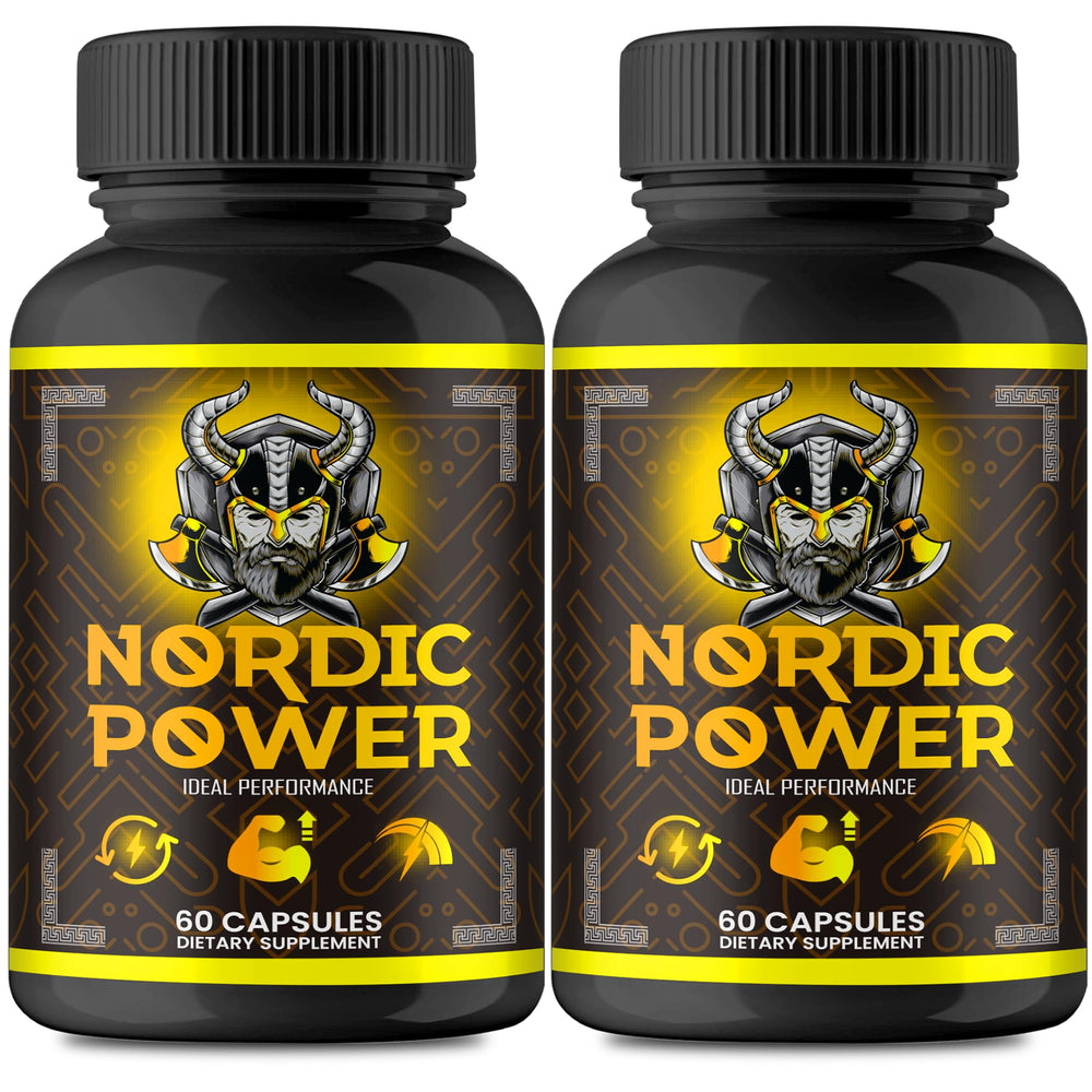 IDEAL PERFORMANCE Nordic Power Pills bottle with label signaling maximum energy.