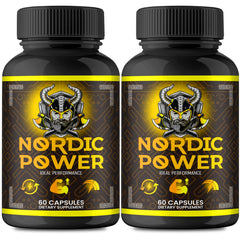 IDEAL PERFORMANCE Nordic Power Pills bottle with label signaling maximum energy.