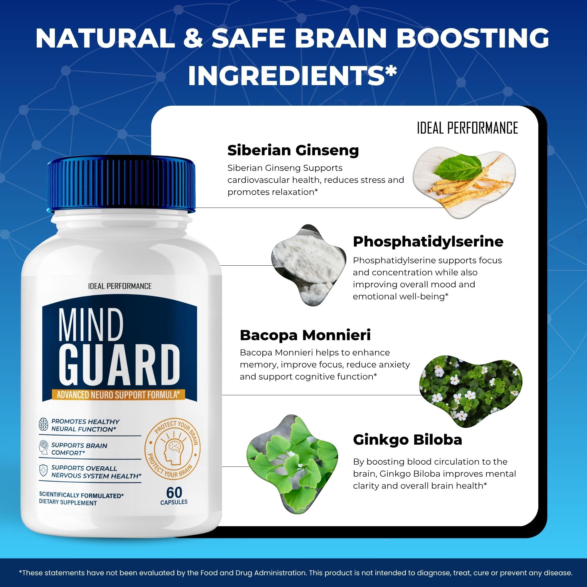 IDEAL PERFORMANCE Mind Guard packaging closeup for clarity and trust.