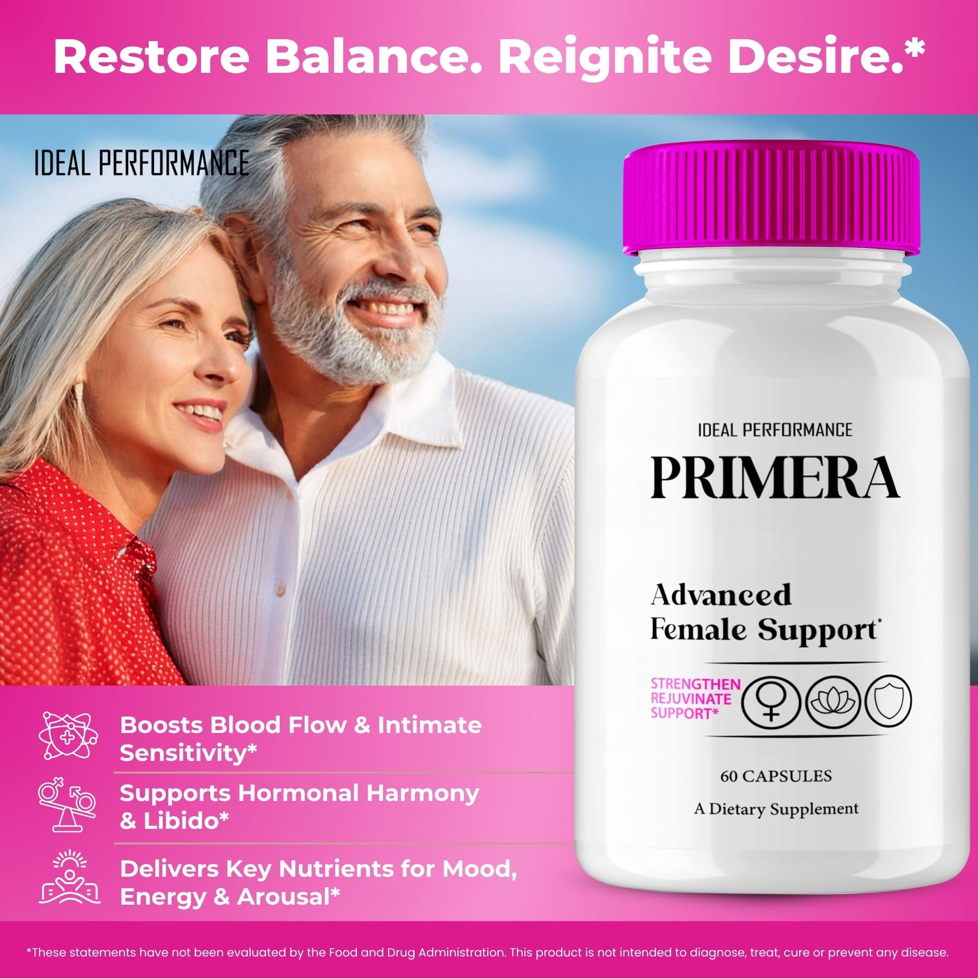 IDEAL PERFORMANCE Primera Capsules ingredients icon highlights natural formulation