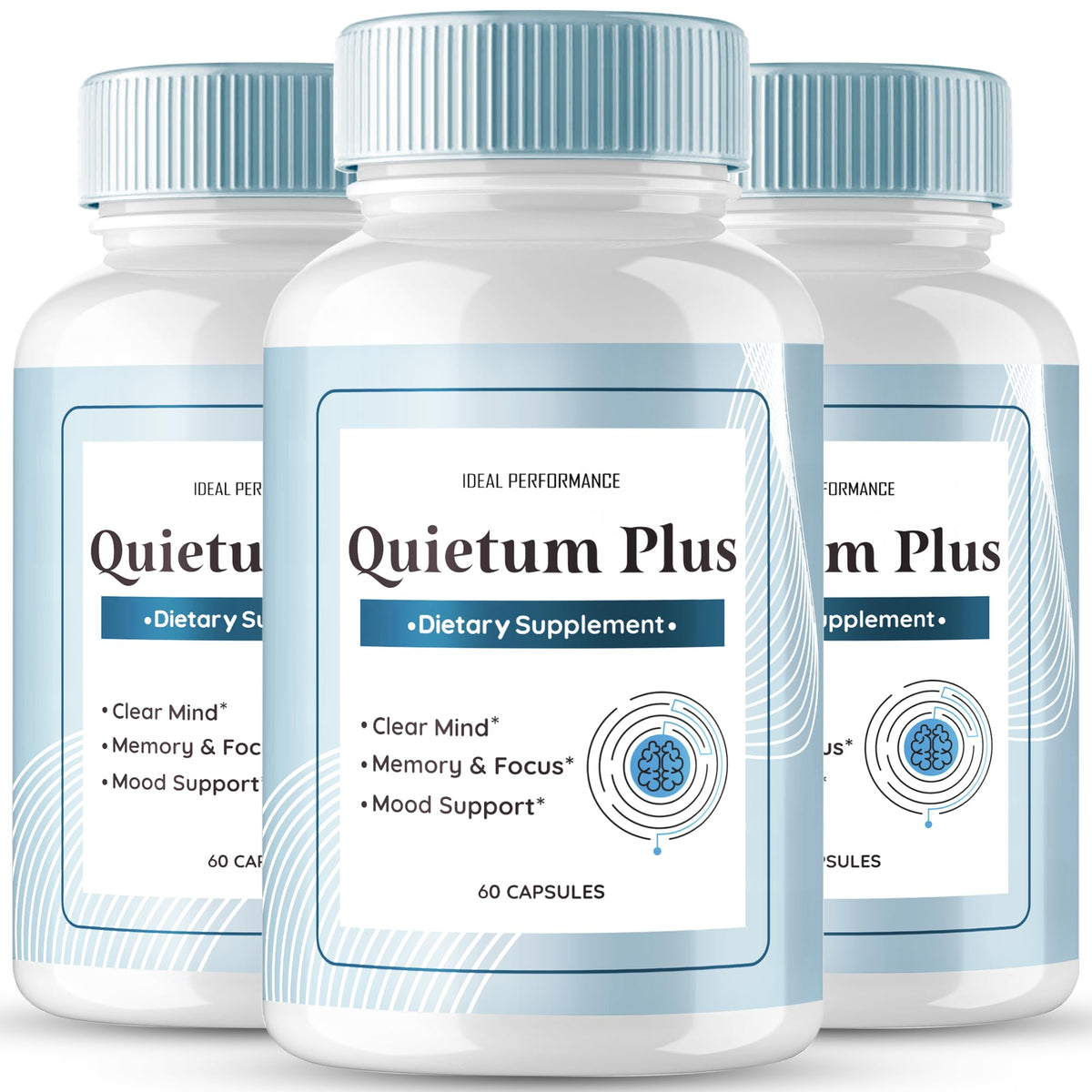 IDEAL PERFORMANCE Quietum Plus bottle-front, official supplement for potential ear health support.