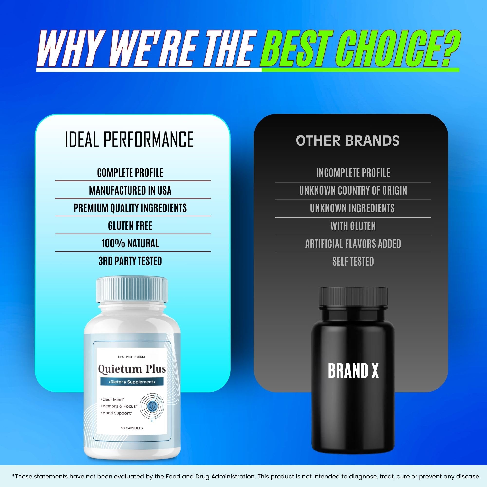 IDEAL PERFORMANCE Quietum Plus capsules-on-surface, discreet daily ritual for ear wellness.