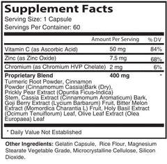 IDEAL PERFORMANCE SugarBalance label details emphasize researched ingredients