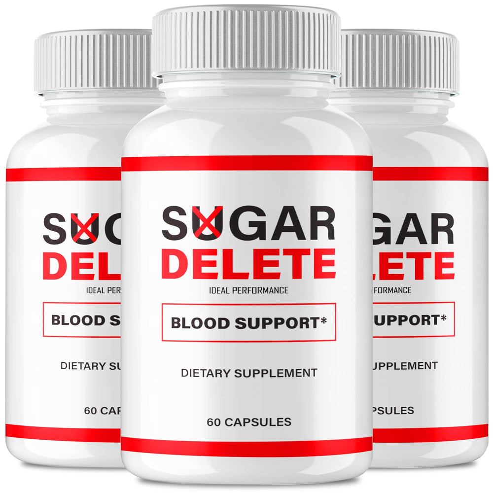 IDEAL PERFORMANCE Sugar Delete bottle close-up highlighting natural capsules for daily wellness.