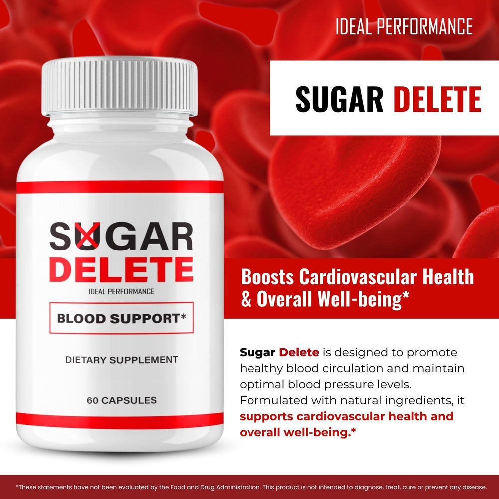 IDEAL PERFORMANCE Sugar Delete bottle seal close-up signals quality and purity.