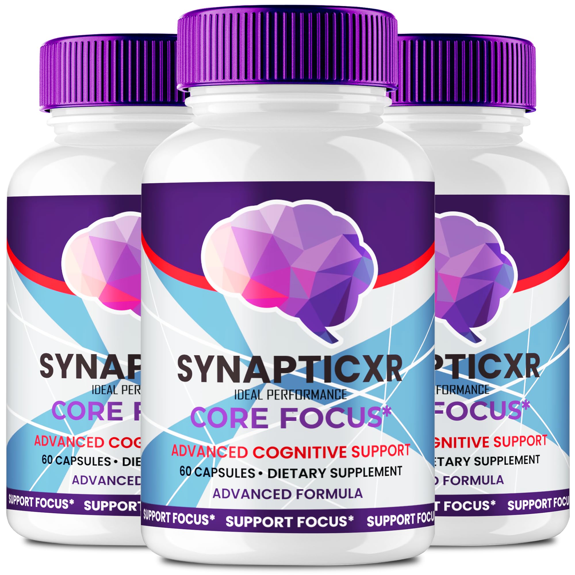 IDEAL PERFORMANCE Synaptic XR bottle front with all-natural capsules for daily support