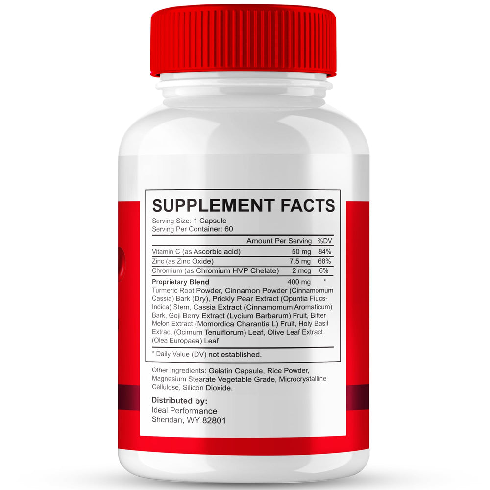 IDEAL PERFORMANCE True Balance bottle-cap close-up highlighting dosage and strength.