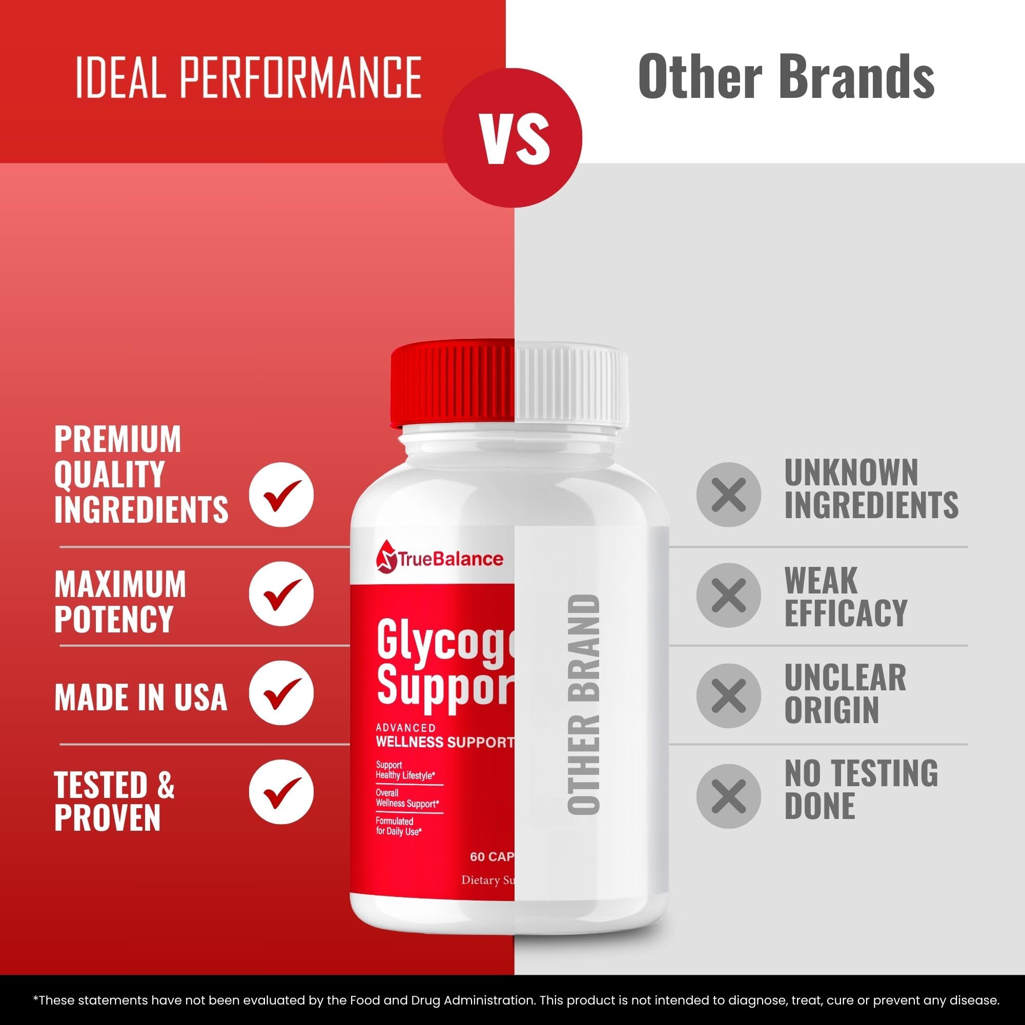 IDEAL PERFORMANCE True Balance capsules on a clean surface for easy dosing.