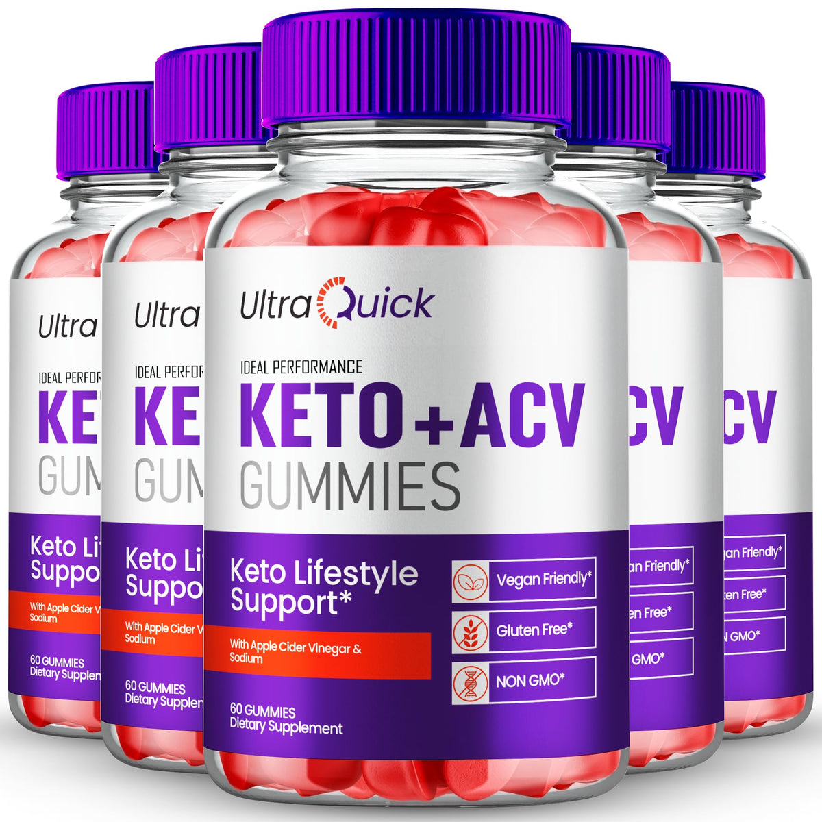 IDEAL PERFORMANCE Ultra Quick Keto ACV Gummies pack shot for daily convenience.