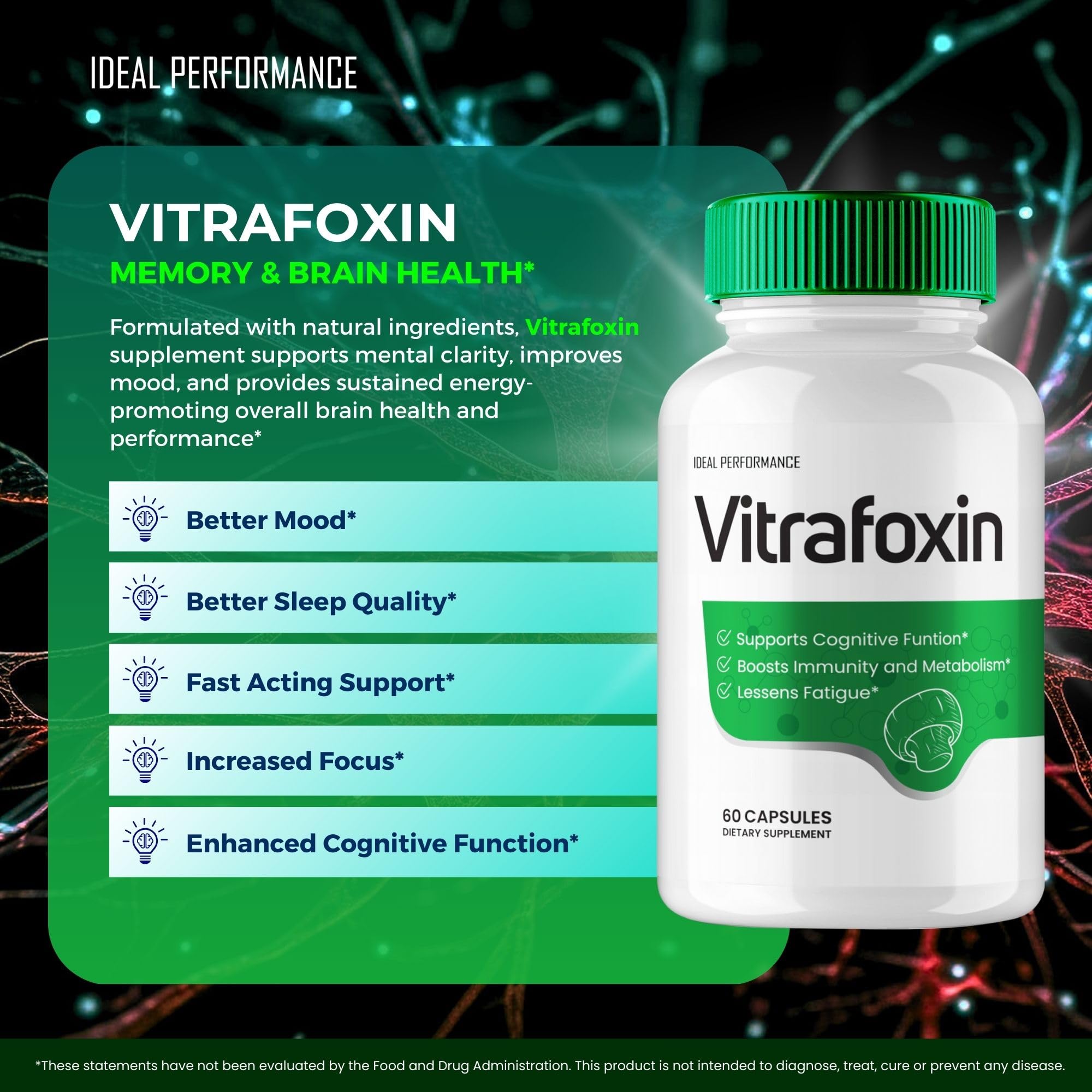 IDEAL PERFORMANCE Vitrafoxin capsules maximum strength nootropic
