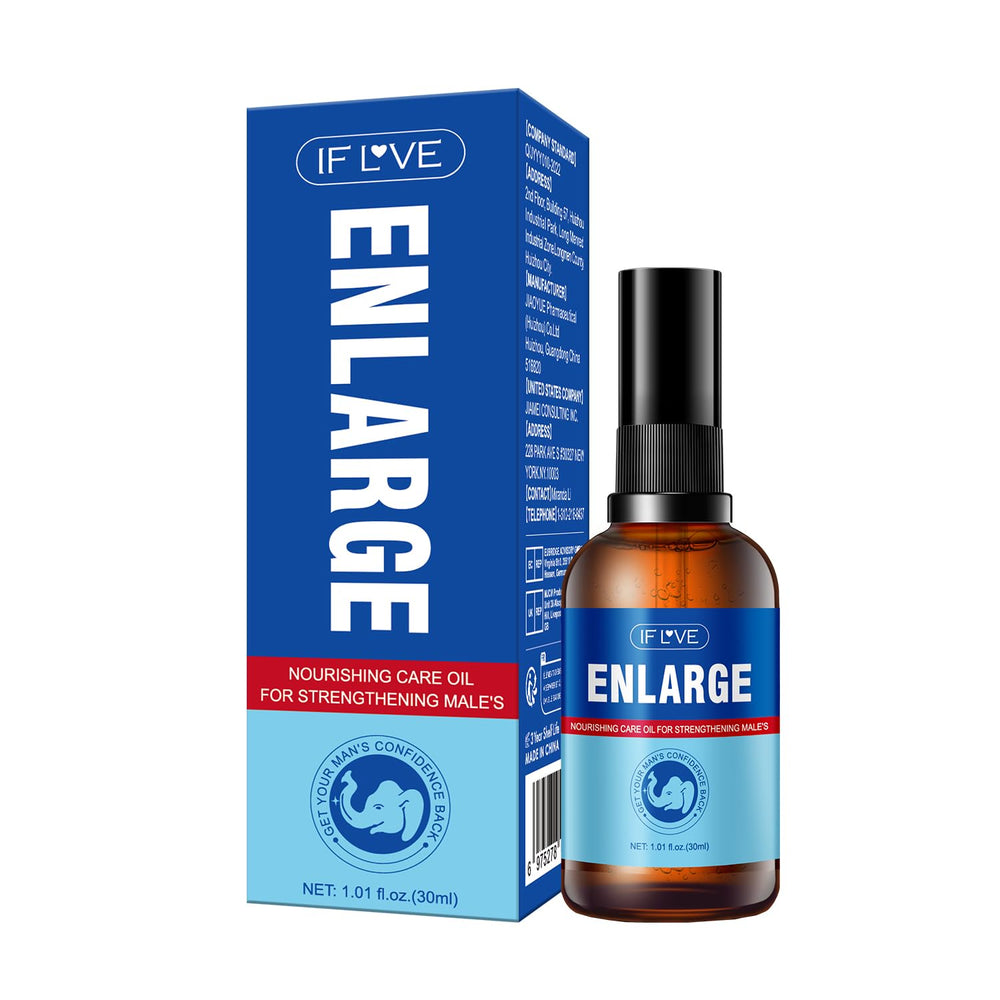 IF L VE men's enlargement oil bottle shown for smooth, skin-friendly massage