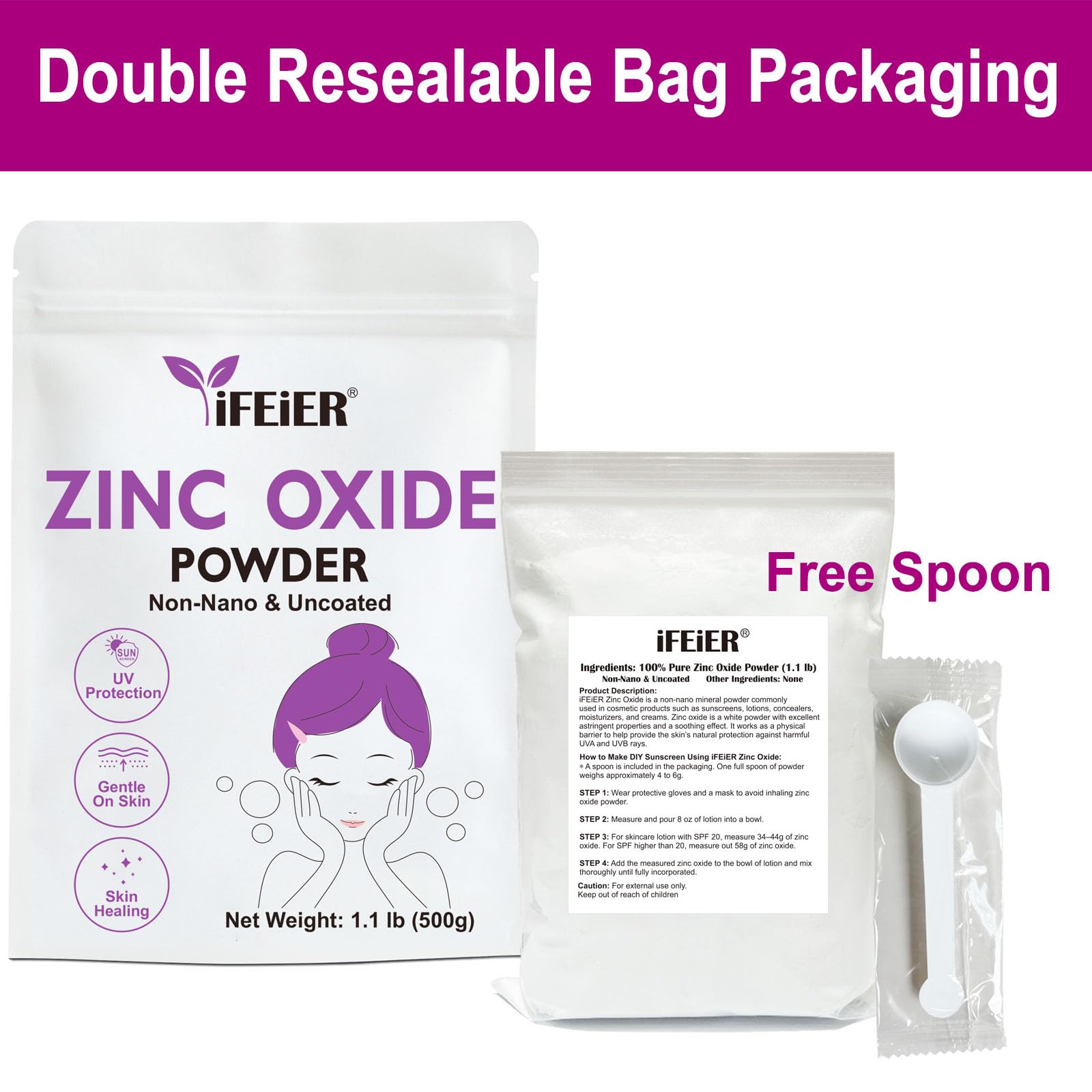 iFEiER Zinc Oxide Powder blends easily into soaps and skincare products.