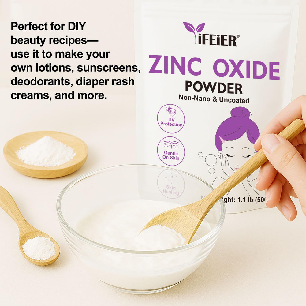 iFEiER Zinc Oxide Powder for DIY sunscreen formulations at home.