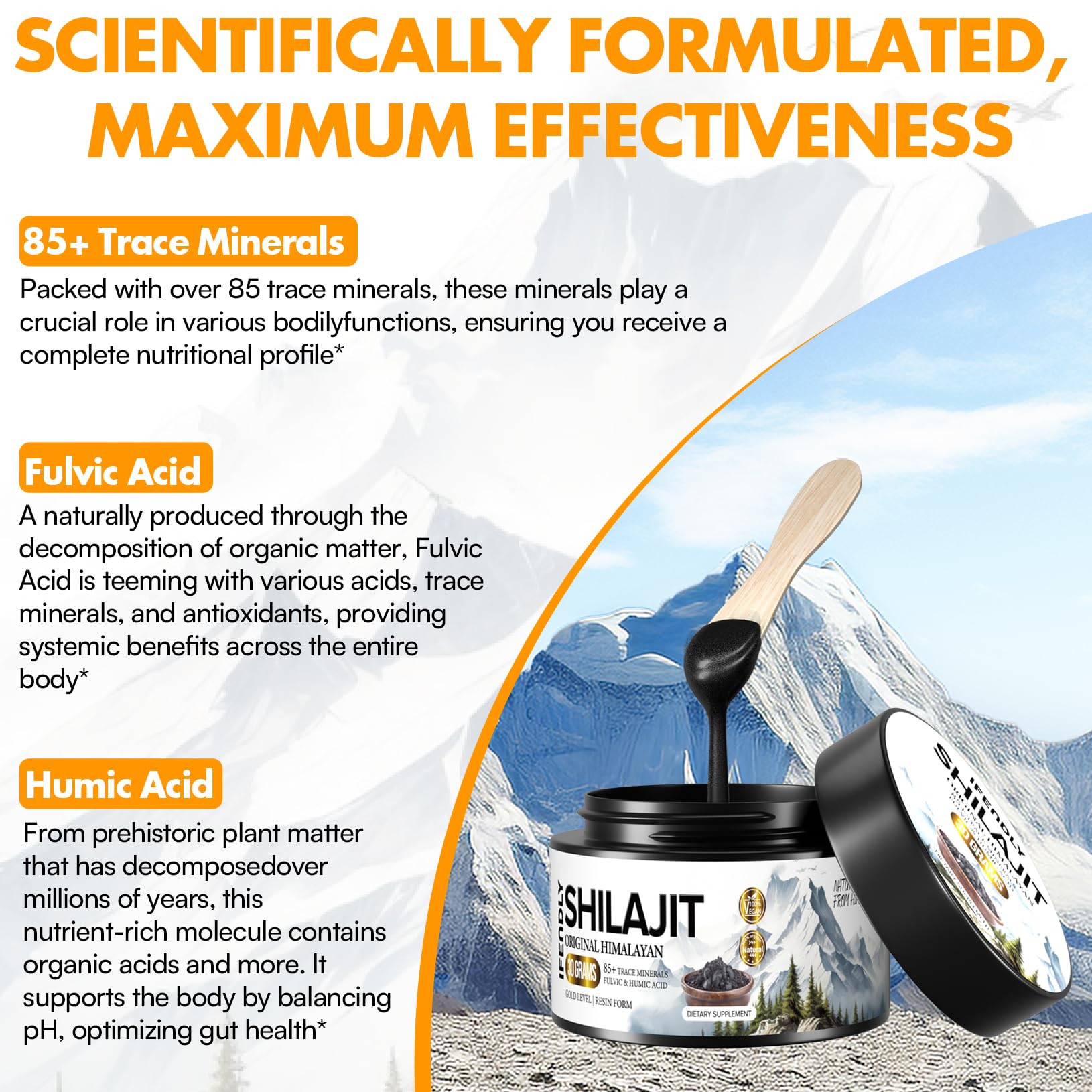 ifendly Shilajit Resin designed for sublingual use for quick absorption