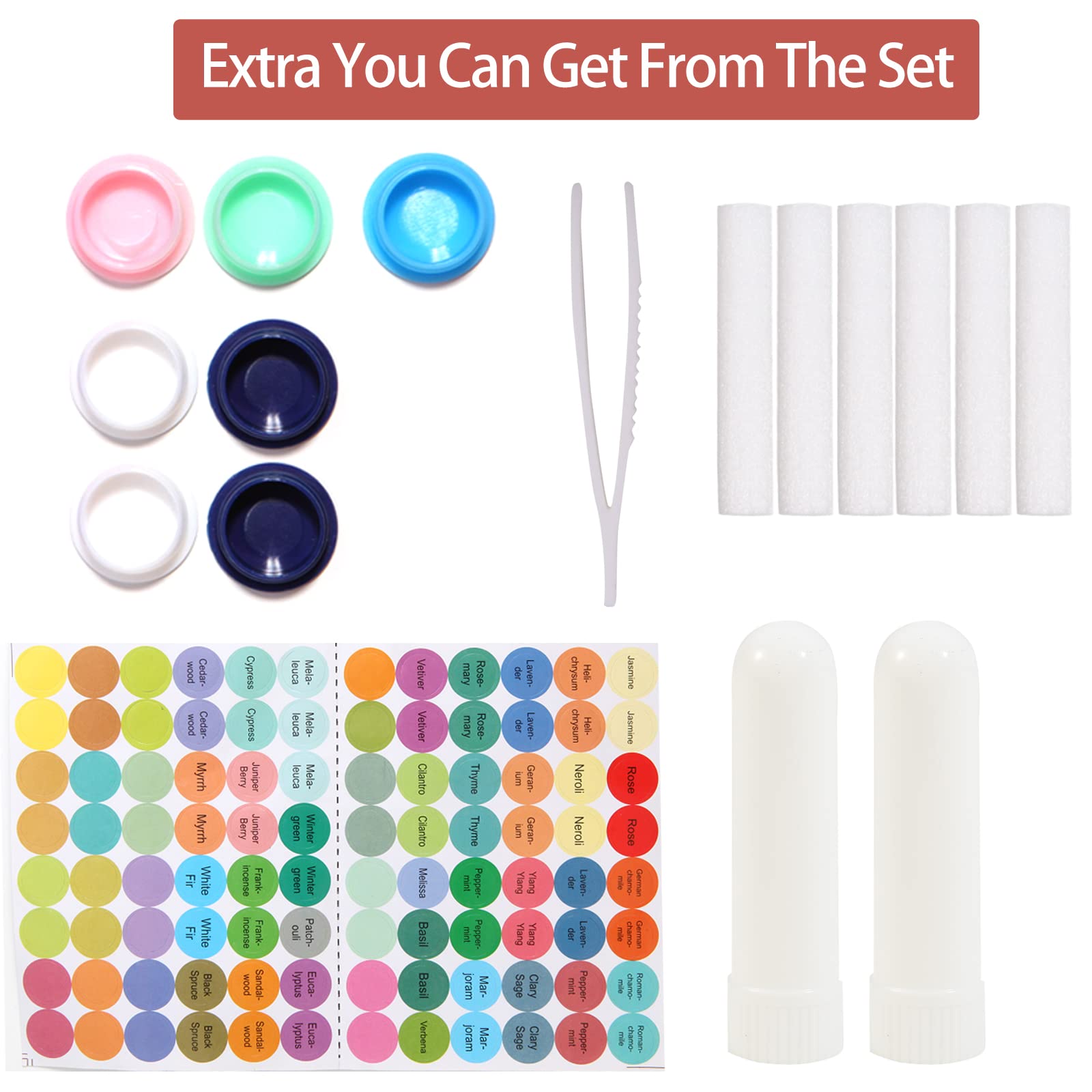 Printed and writable stickers aid labeling oils and reminders.