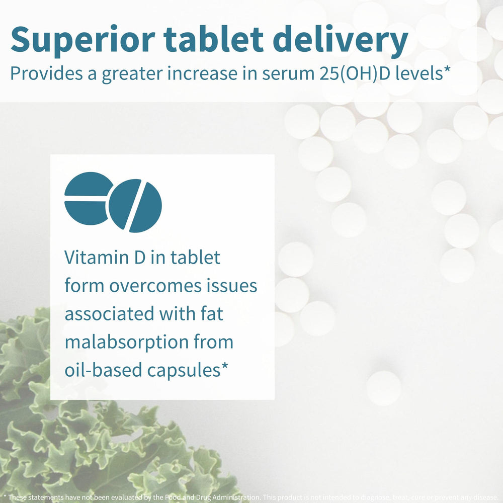 Igennus 1000IU tablets close-up demonstrate small, easy-to-swallow, odourless design.