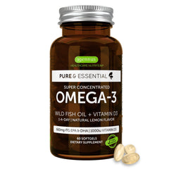Igennus Advanced rTG Omega-3 bottle shown for daily high‑absorption omega-3 use