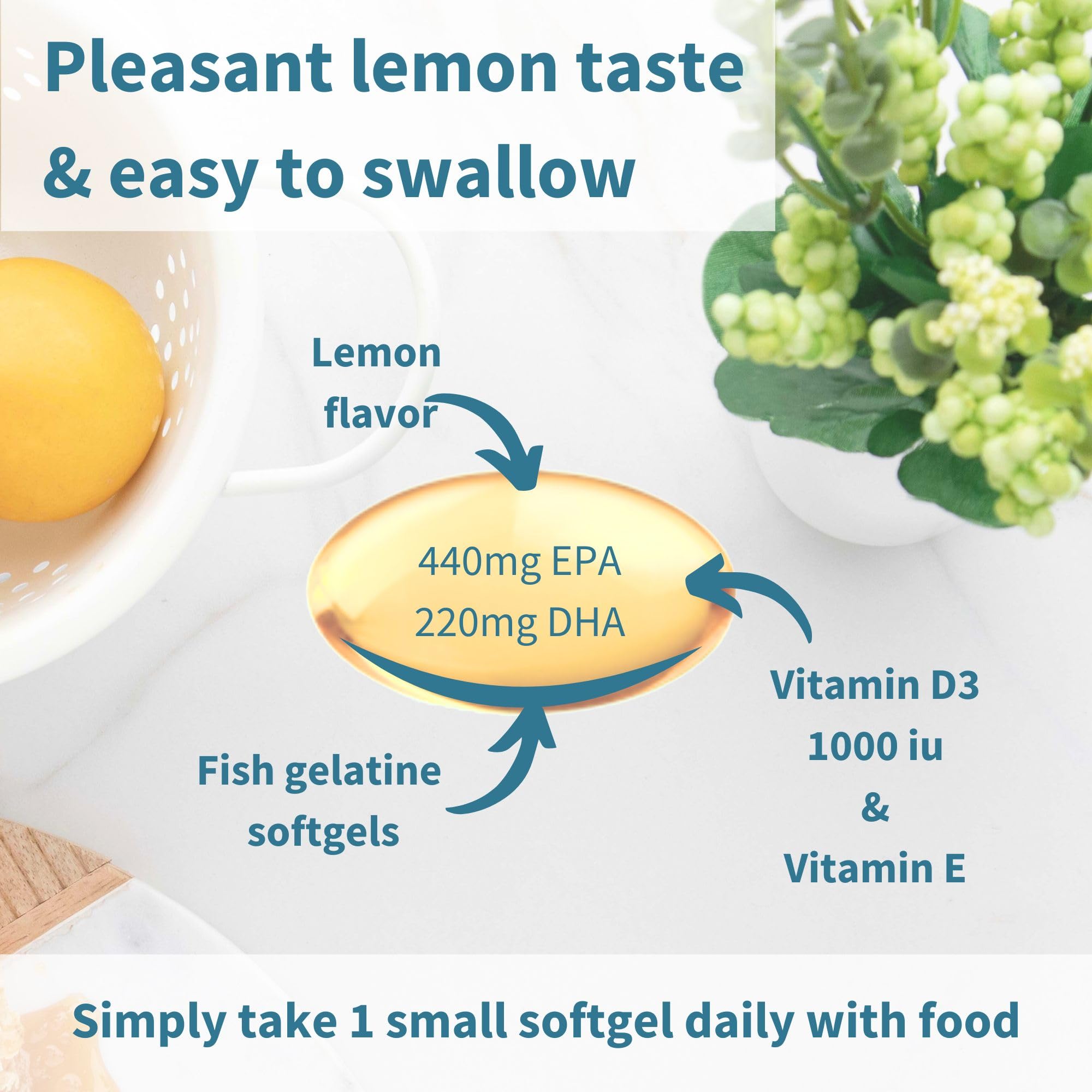 Igennus Advanced rTG Omega-3 lemon flavored pack with pleasant taste