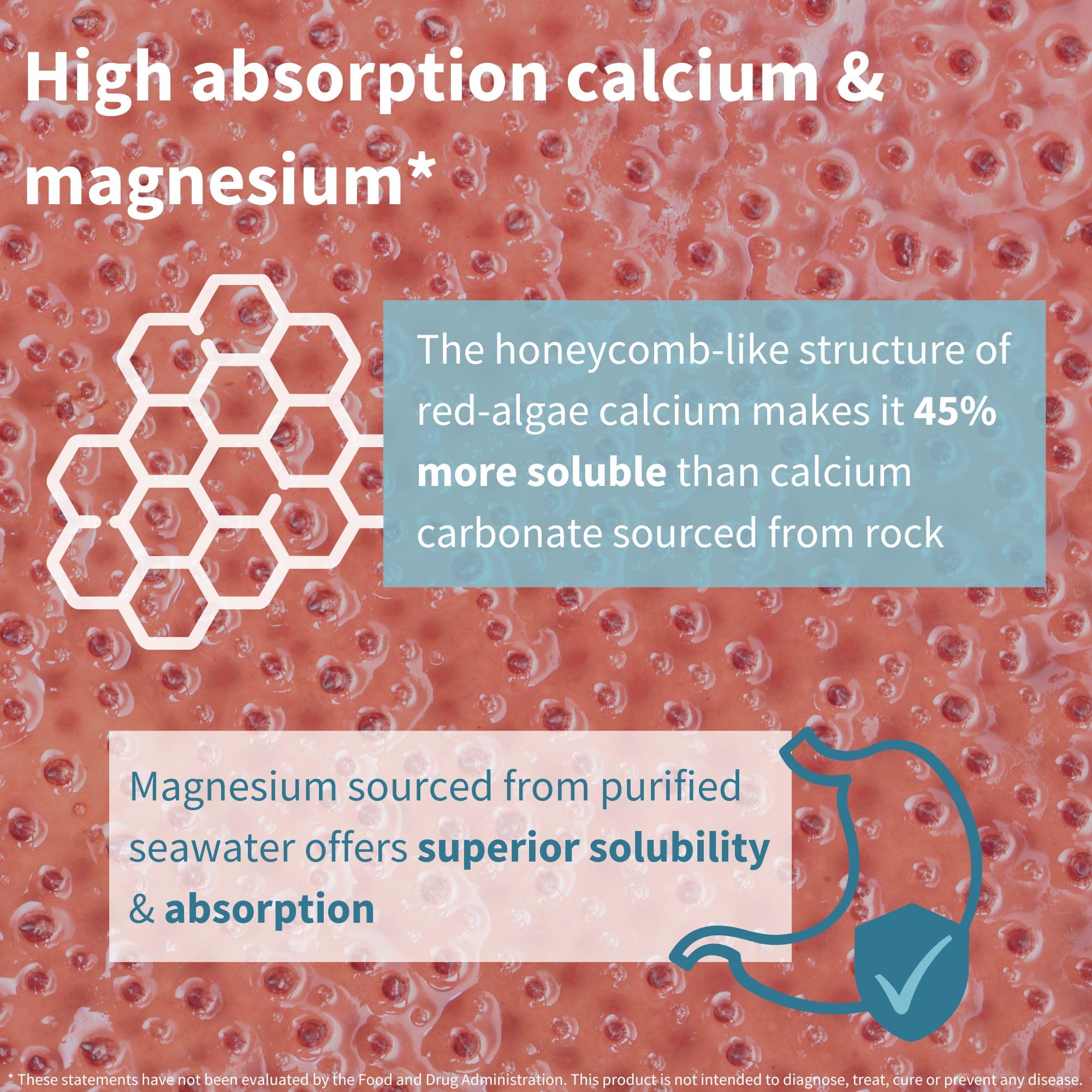 Igennus Algae Calcium & Magnesium label view emphasizing vegan, non-GMO formula