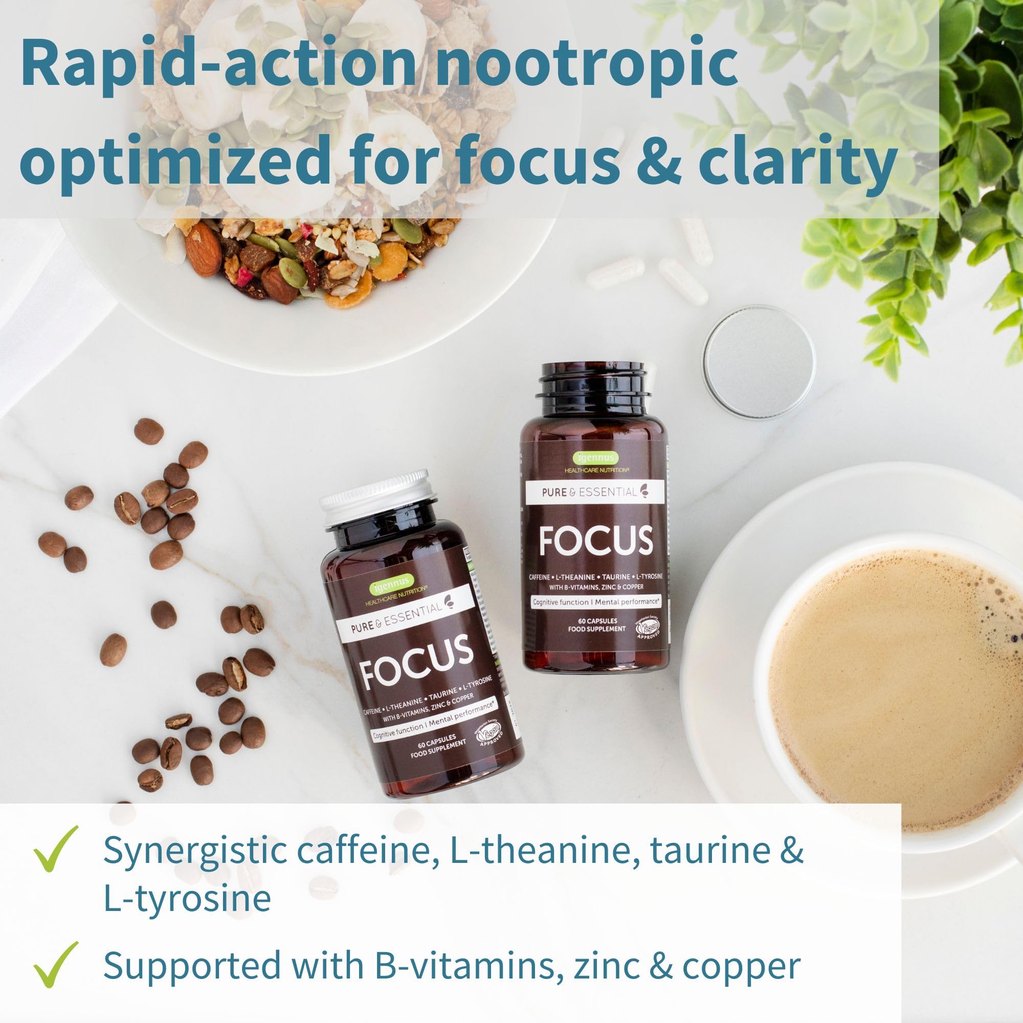 Igennus Focus capsules closeup for easy daily use.