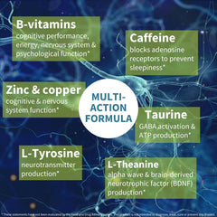 Igennus Focus taurine and L-Theanine closeup showing synergy.