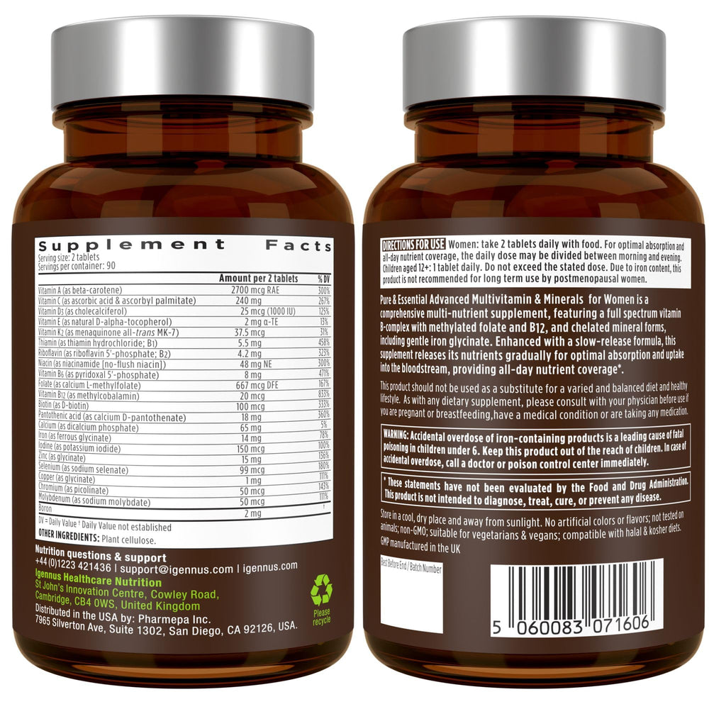 Igennus iron and zinc chelated tablets suggest gentle mineral support.