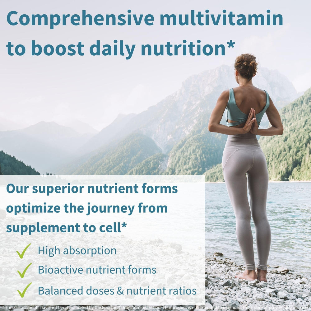 Igennus High Potency Methylated Multivitamin for Women label detail notes vegan non-GMO ingredients.