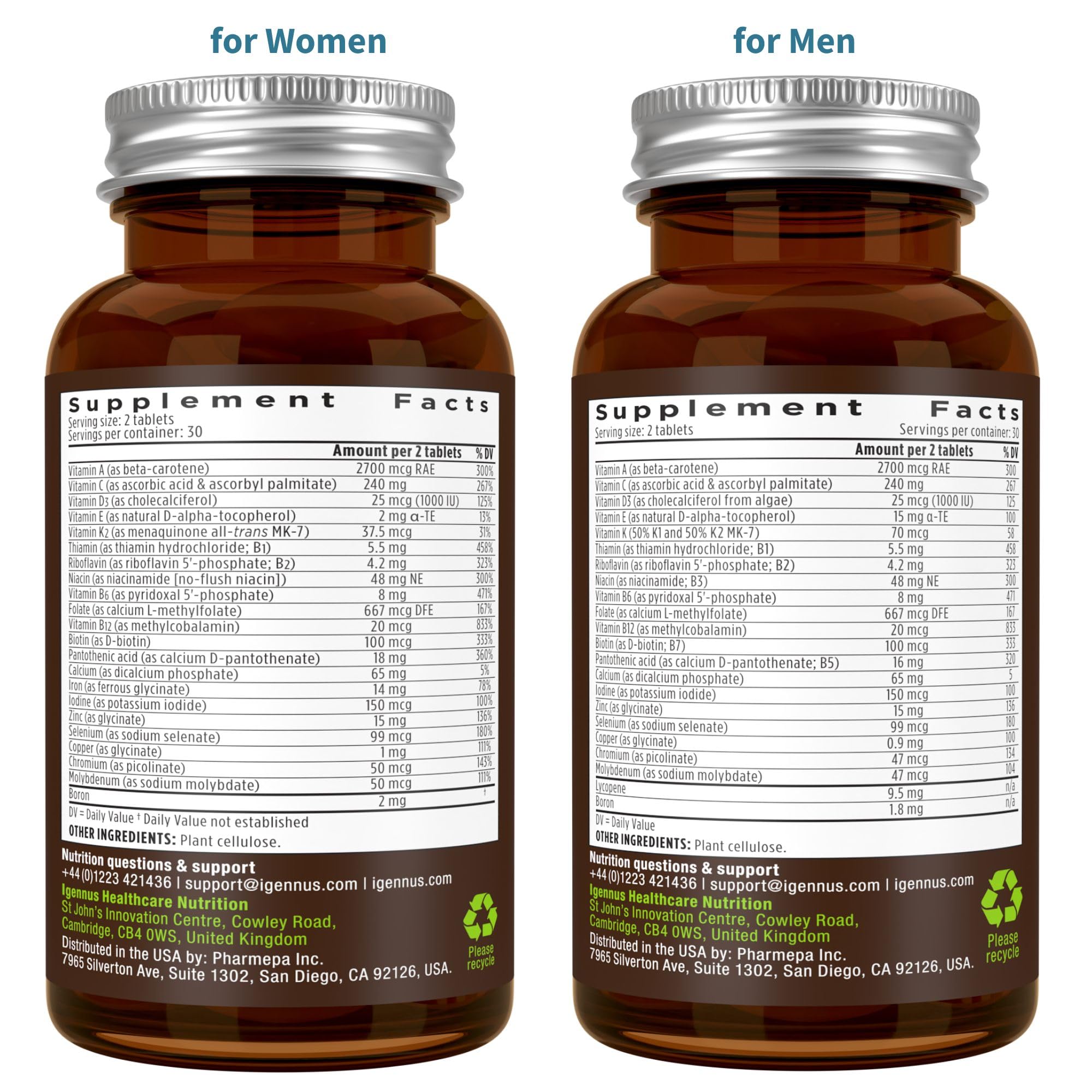 Igennus Methylated Multivitamin 2-pack on shelf display.