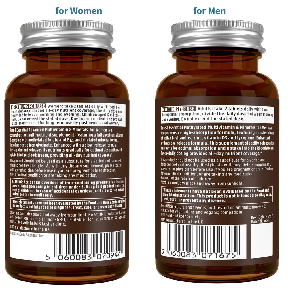 Igennus Methylated Multivitamin vegan ingredients list highlighting plant-based formula.